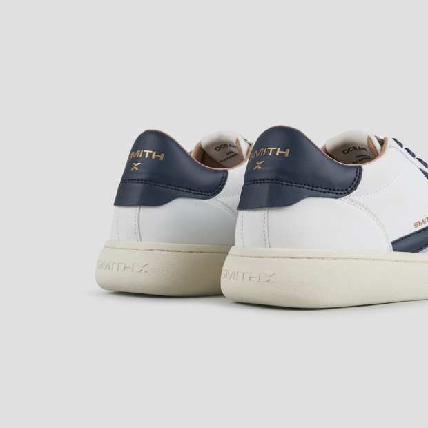 Sneakers Alexander Smith ocean man in white with blue side logo and heel - 4