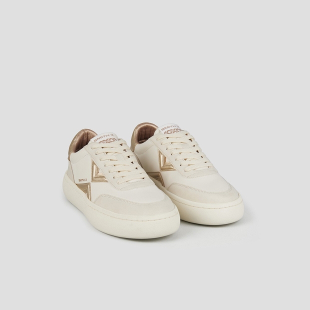 Sneakers Alexander Smith ocean woman in white with gold side logo and heel - 3