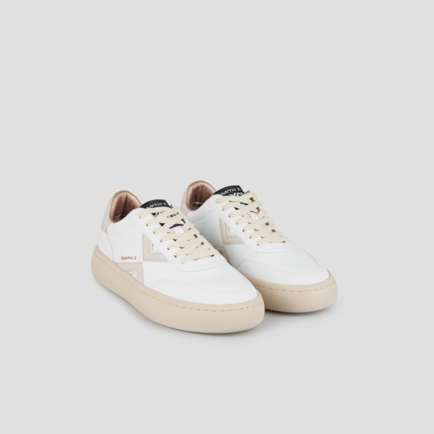 Sneakers Alexander Smith ocean woman in white with pink side logo and heel - 3