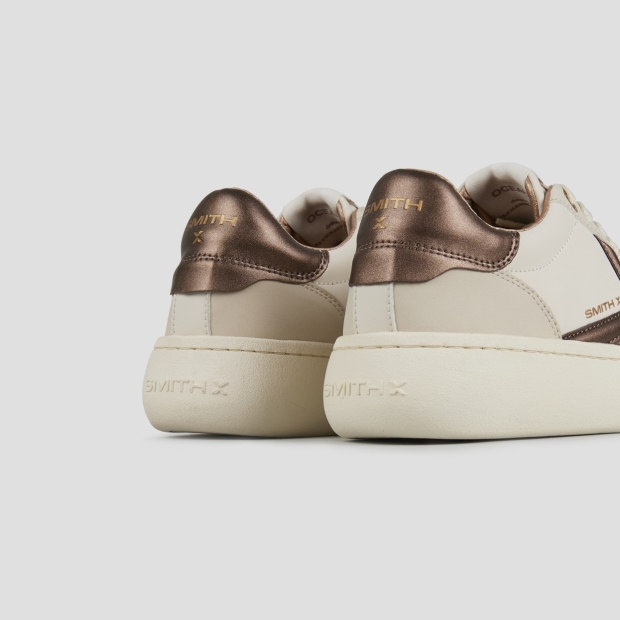 Sneakers Alexander Smith ocean woman in white with bronze side logo and heel - 4