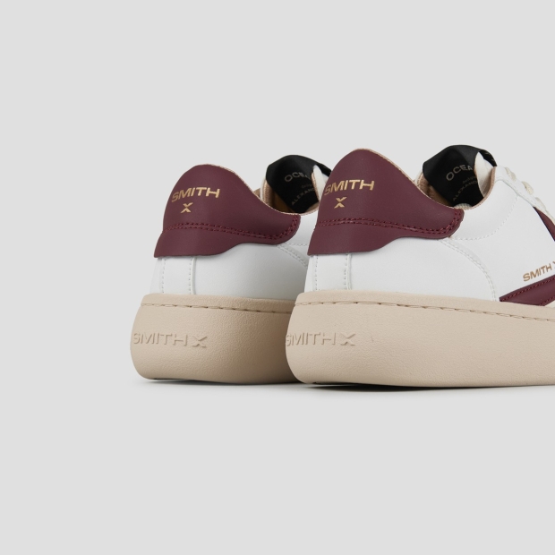 Sneakers Alexander Smith ocean woman in white with dark red side logo and heel - 4