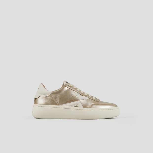 Sneakers Alexander Smith ocean woman in gold laminated with white side logo and heel - 1