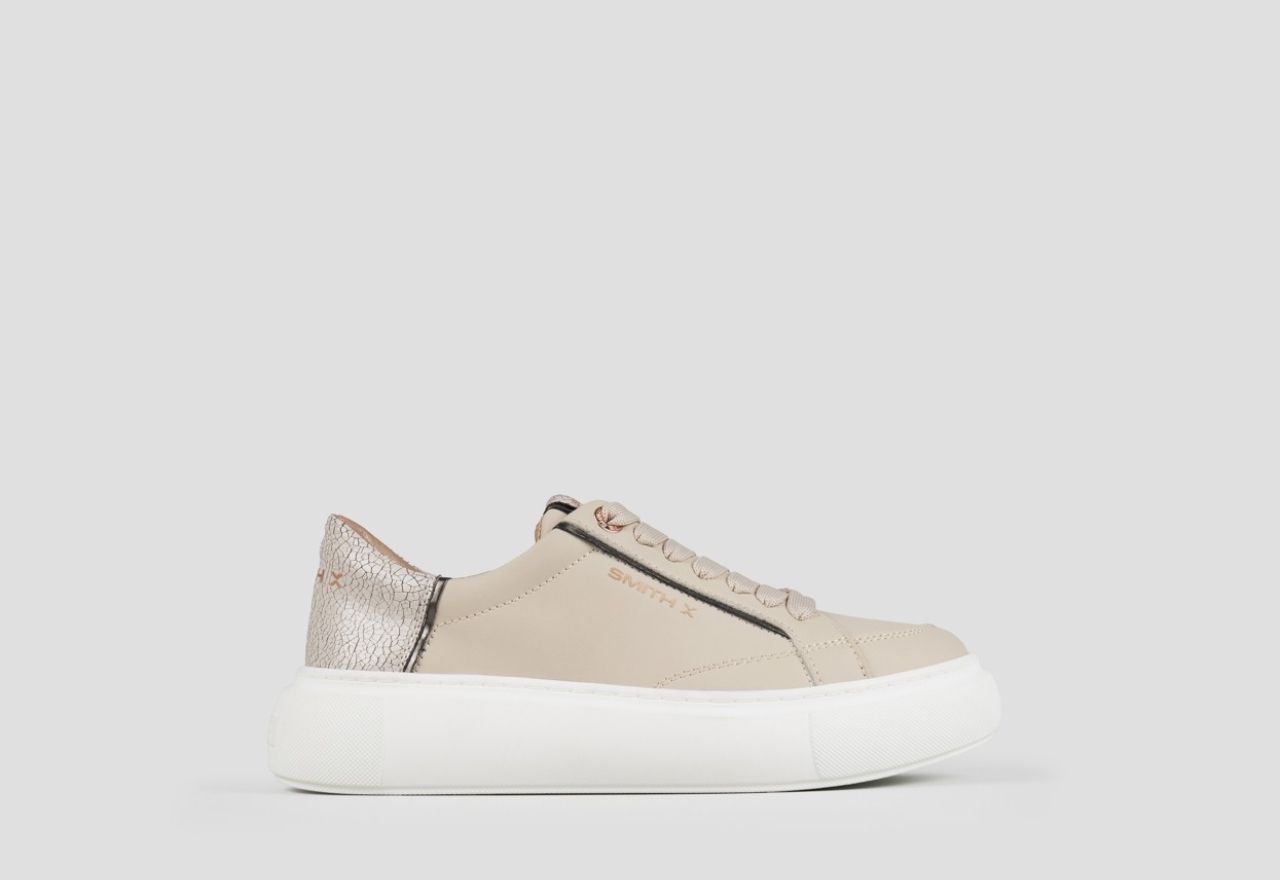 Sneakers Alexander Smith pearl woman in ivory and cracklè heel - 1