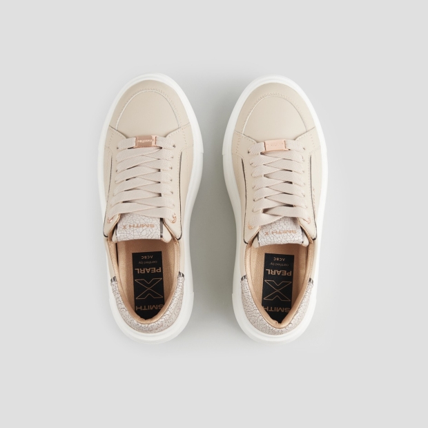 Sneakers Alexander Smith pearl woman in ivory and cracklè heel - 5