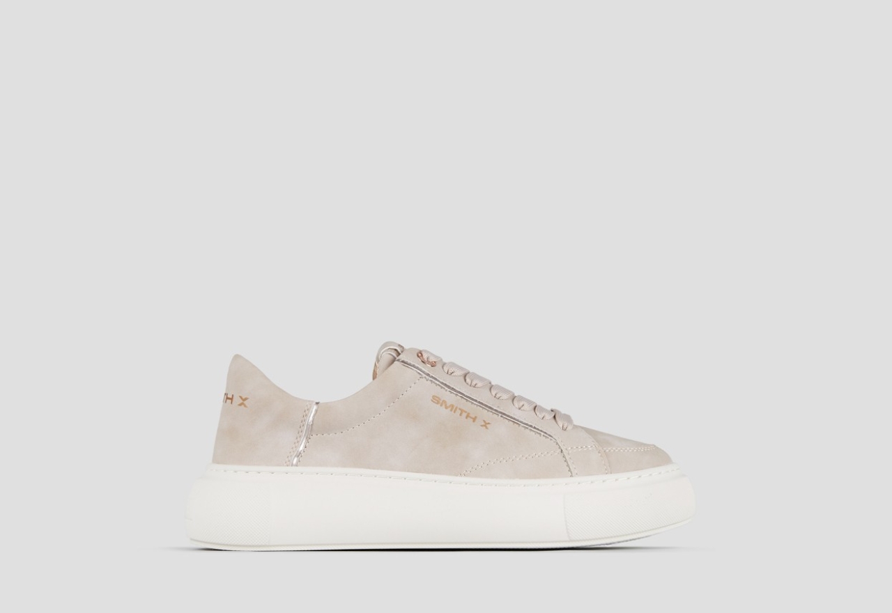 Sneakers Alexander Smith pearl woman in ivory suede and copper laminated details - 1