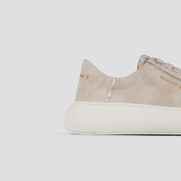 Sneakers Alexander Smith pearl woman in ivory suede and copper laminated details - 2