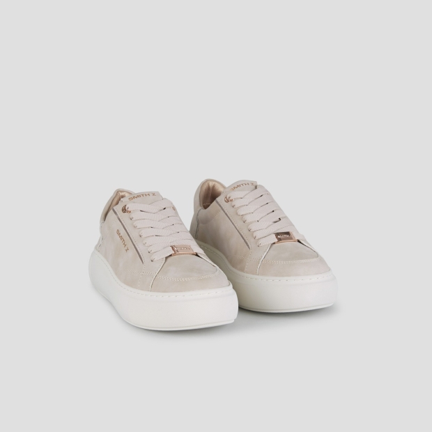 Sneakers Alexander Smith pearl woman in ivory suede and copper laminated details - 3