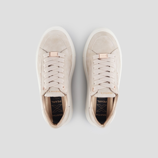 Sneakers Alexander Smith pearl woman in ivory suede and copper laminated details - 5