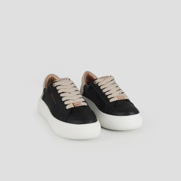 Sneakers Alexander Smith pearl woman in black and ivory cracklè heel - 3