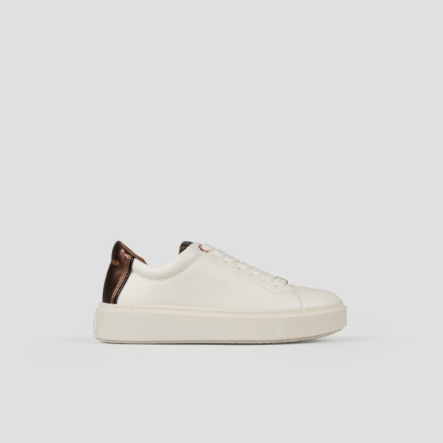 Sneakers Alexander Smith london woman in white bottalato leather and bronze laminated heel - 1