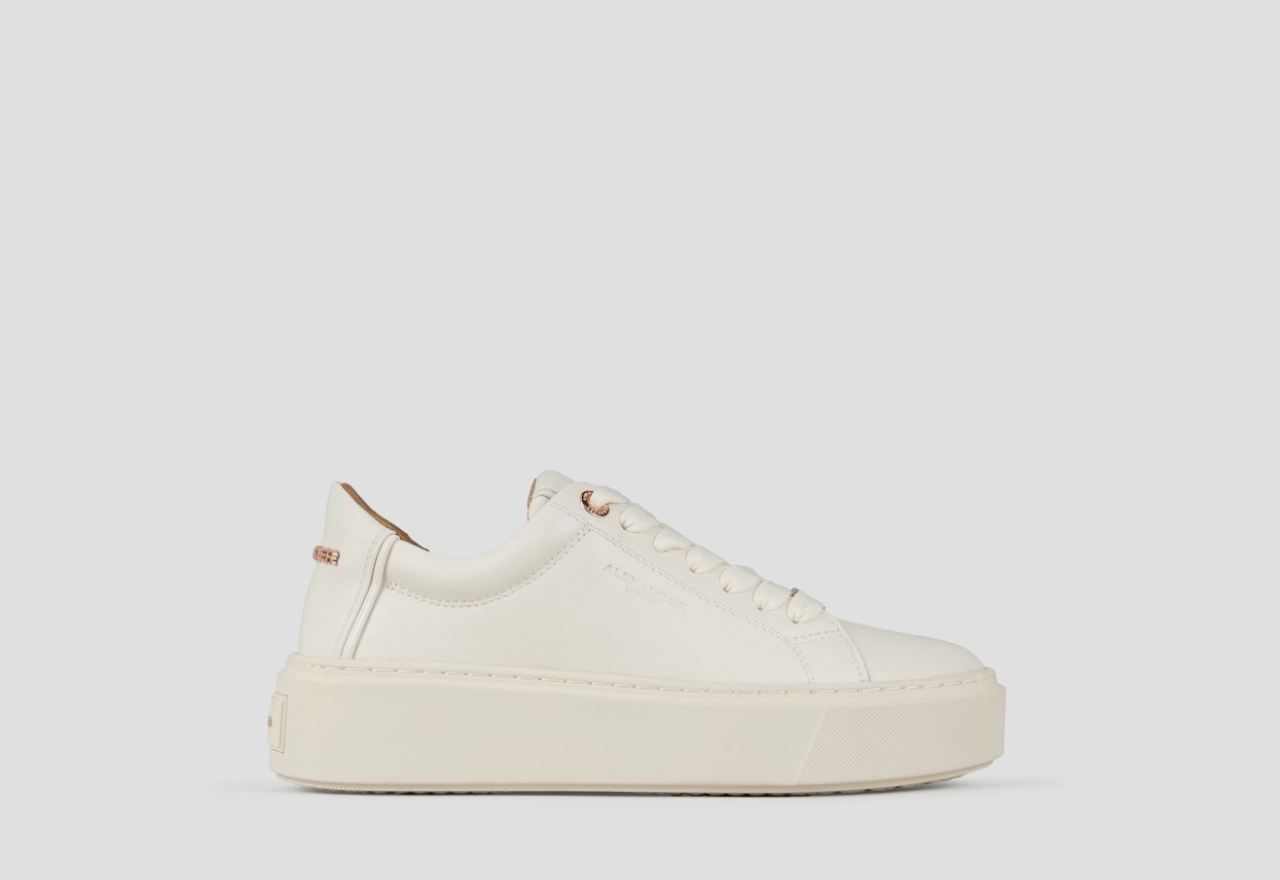 Sneakers Alexander Smith london high woman in ivory smooth leather and ivory sole - 1
