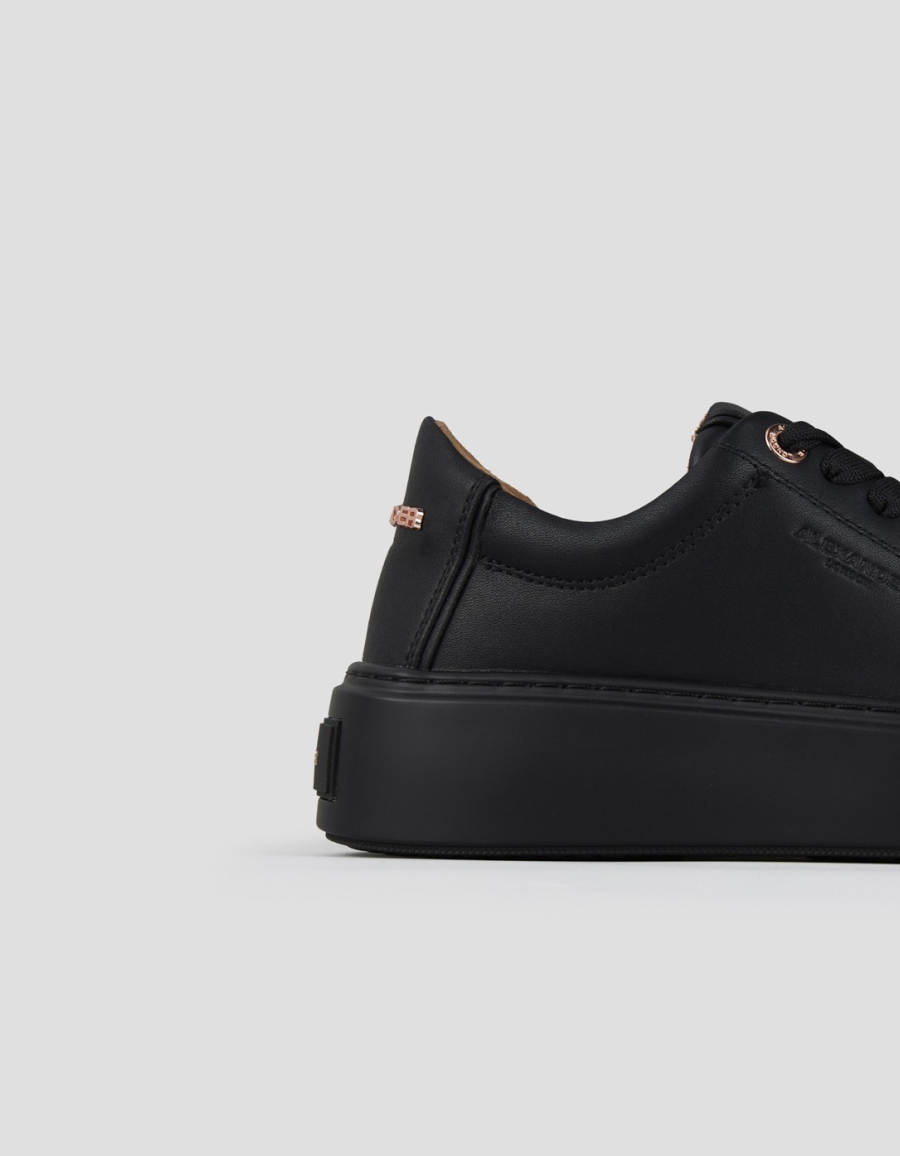 Sneakers Alexander Smith london high woman in black smooth leather and black sole - 2