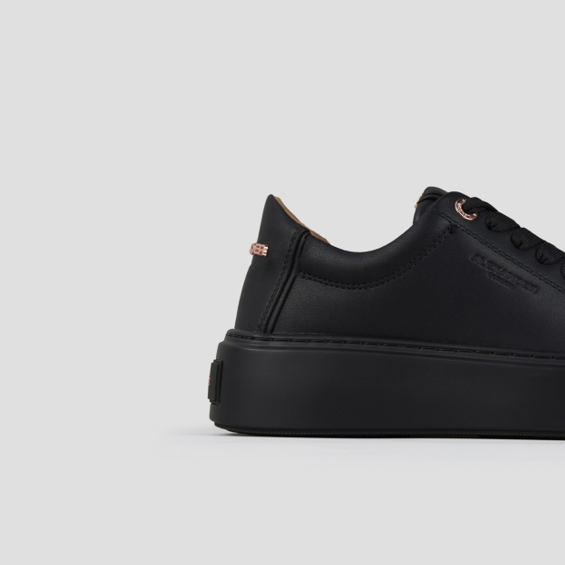 Sneakers Alexander Smith london high woman in black smooth leather and black sole - 2