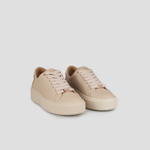 Sneakers Alexander Smith london high woman in beige smooth leather and beige sole - 3