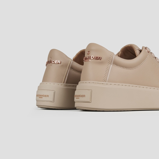 Sneakers Alexander Smith london high woman in beige smooth leather and beige sole - 4