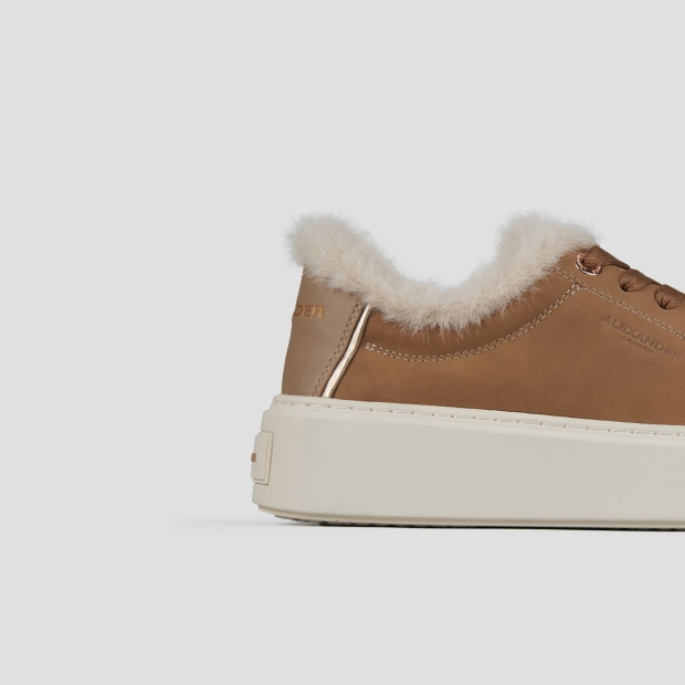 Sneakers Alexander Smith london high woman in sand leather and eco-fur lining - 2