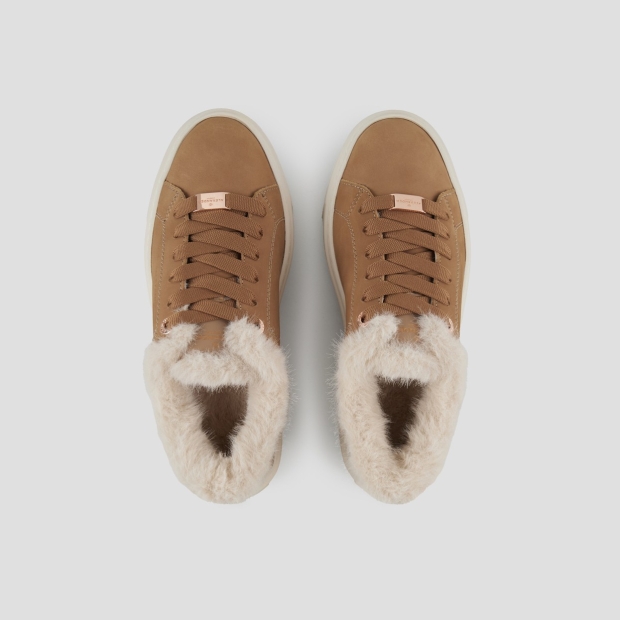 Sneakers Alexander Smith london high woman in sand leather and eco-fur lining - 5