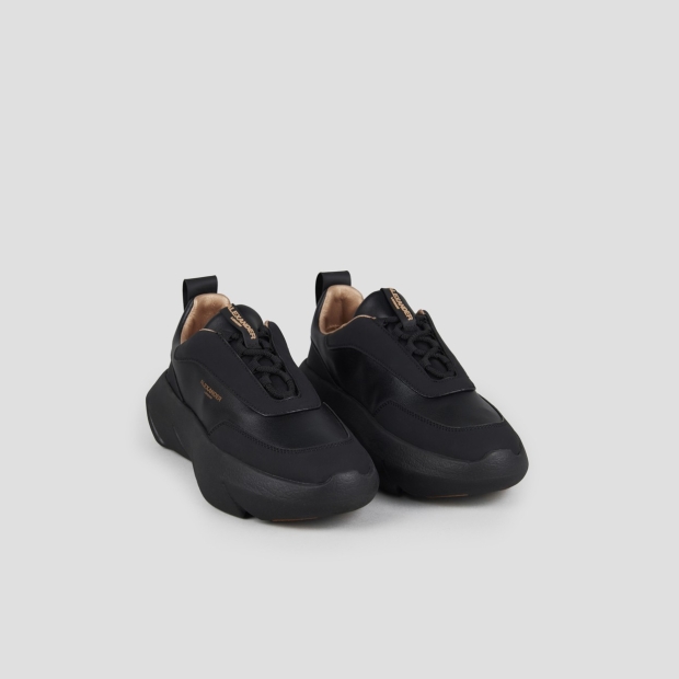 Sneakers Alexander Smith eclipse woman in black nappa and rubberized leather with black sole - 3