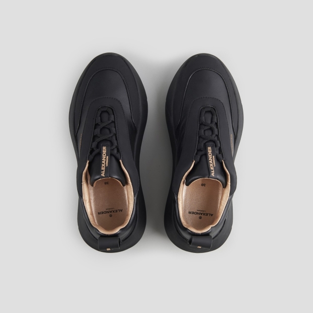 Sneakers Alexander Smith eclipse woman in black nappa and rubberized leather with black sole - 5