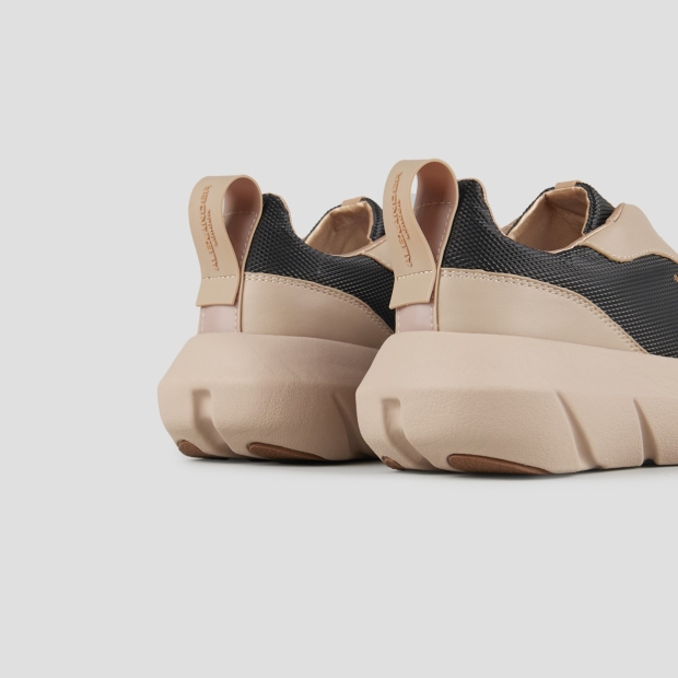 Sneakers Alexander Smith eclipse woman in beige leather and black technical fabric - 4