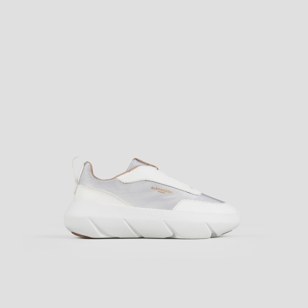 Sneakers Alexander Smith eclipse woman in white leather and silver technical fabric - 1