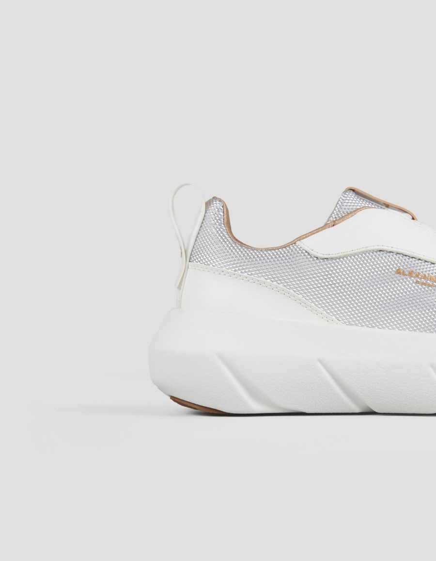 Sneakers Alexander Smith eclipse woman in white leather and silver technical fabric - 2