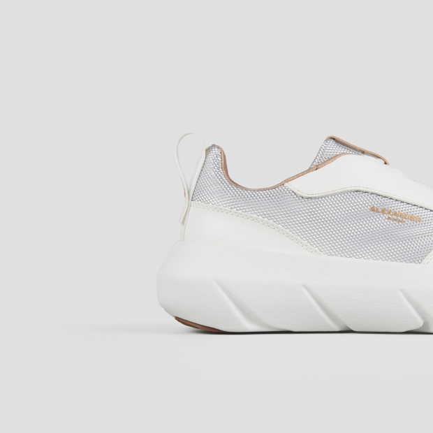 Sneakers Alexander Smith eclipse woman in white leather and silver technical fabric - 2