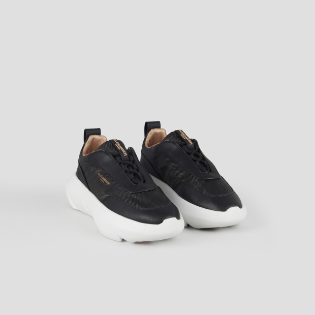 Sneakers Alexander Smith eclipse woman in black leather and technical fabric - 3