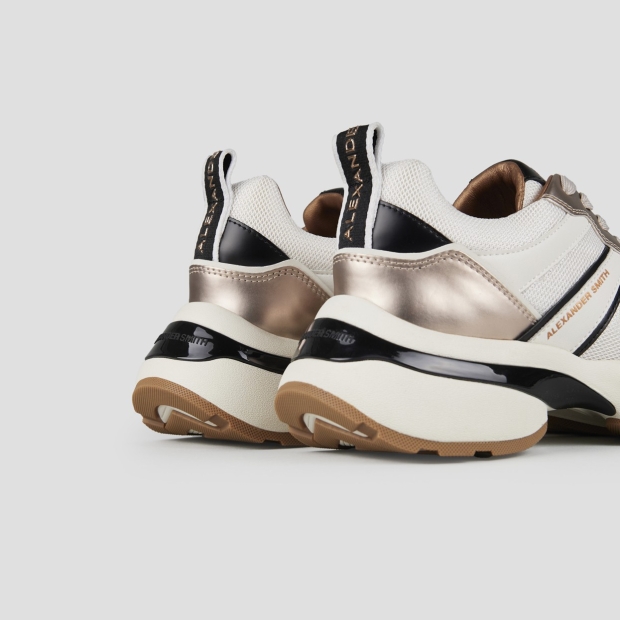 Sneakers Alexander Smith victoria woman in platinum leather and mesh with mirror details - 4