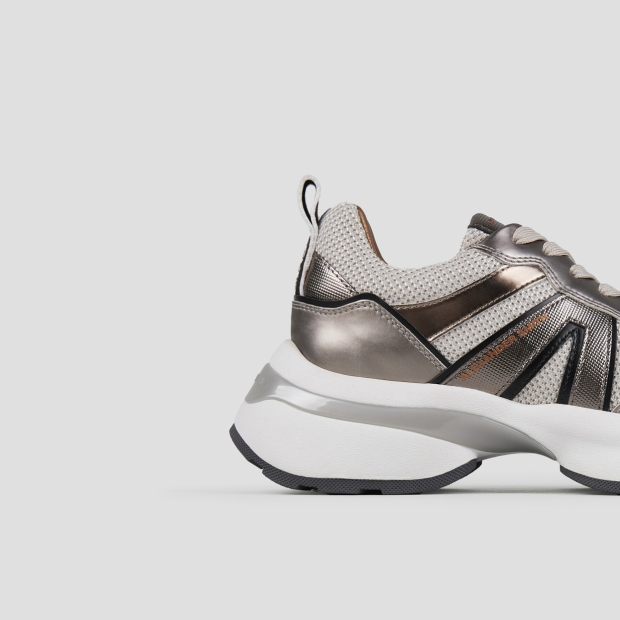 Sneakers Alexander Smith victoria woman in silver mesh with mirror details - 2