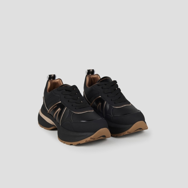 Sneakers Alexander Smith victoria woman in black leather and matte mirror details - 3