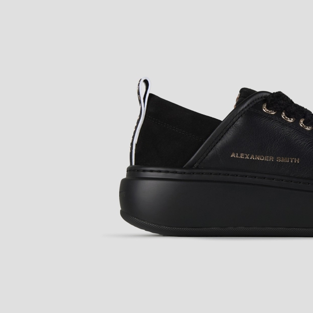 Sneakers Alexander Smith wembley high woman in black leather and black sole - 2