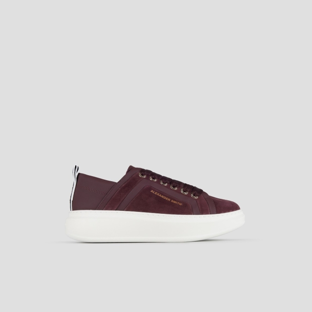 Sneakers Alexander Smith wembley woman in bordeaux suede with leather side ribbing and heel - 1