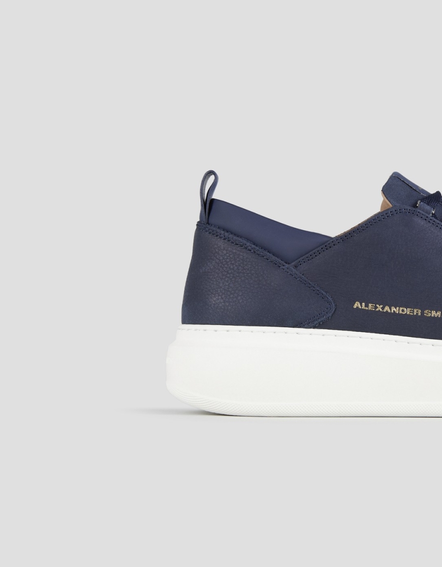Sneakers Alexander Smith wembley man in blue bottalato nubuck and smooth leather details - 2
