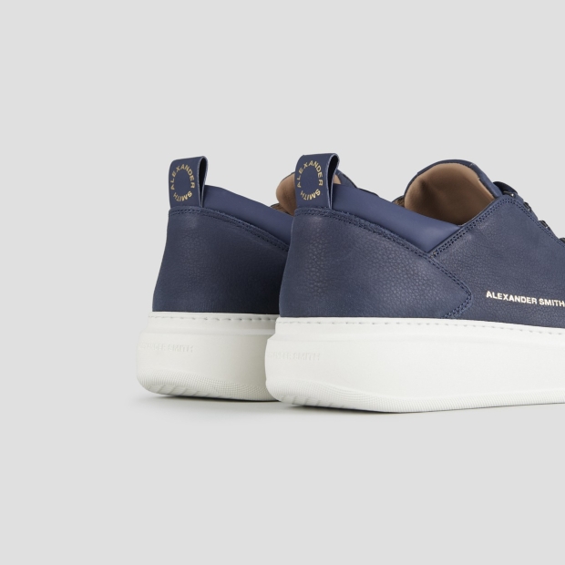 Sneakers Alexander Smith wembley man in blue bottalato nubuck and smooth leather details - 4