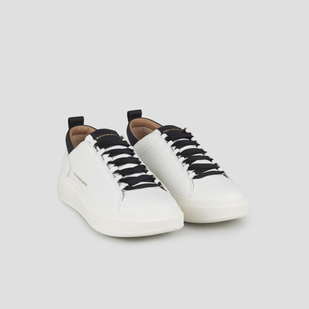 Sneakers Alexander Smith wembley man high frequency in smooth white leather and black details - 3