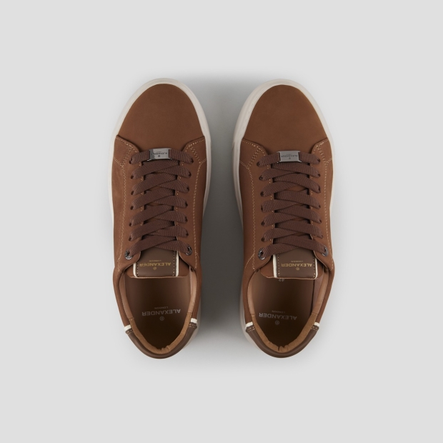 Sneakers Alexander Smith london man in cognac nubuck and leather heel - 5