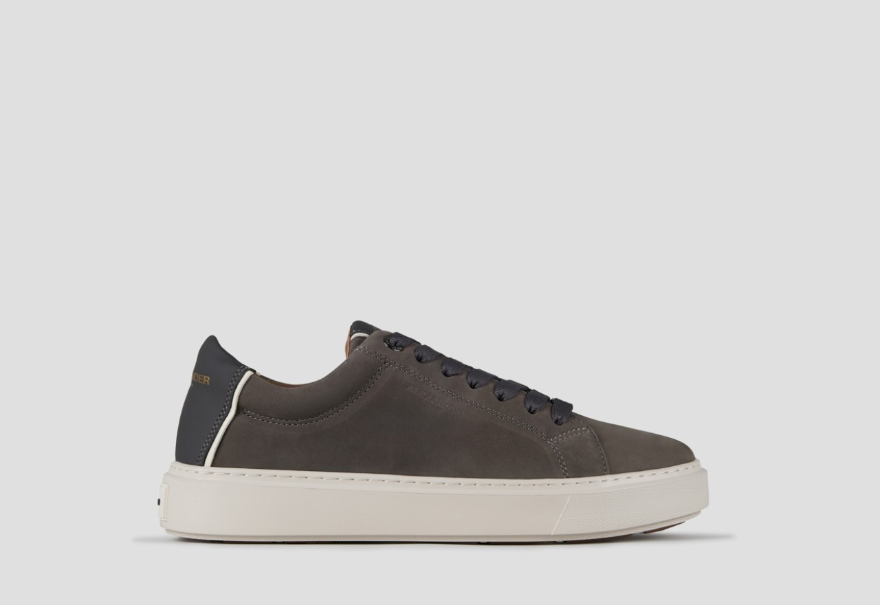 Sneakers Alexander Smith london man in dark grey nubuck and leather heel - 1