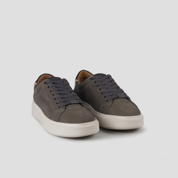 Sneakers Alexander Smith london man in dark grey nubuck and leather heel - 3