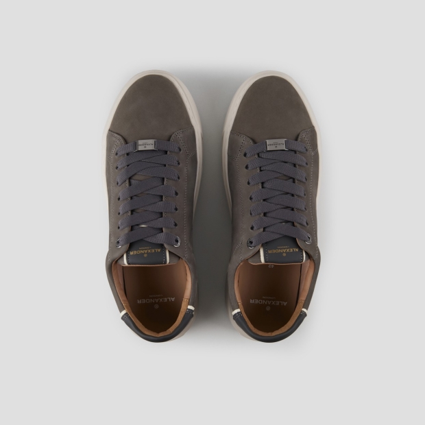 Sneakers Alexander Smith london man in dark grey nubuck and leather heel - 5