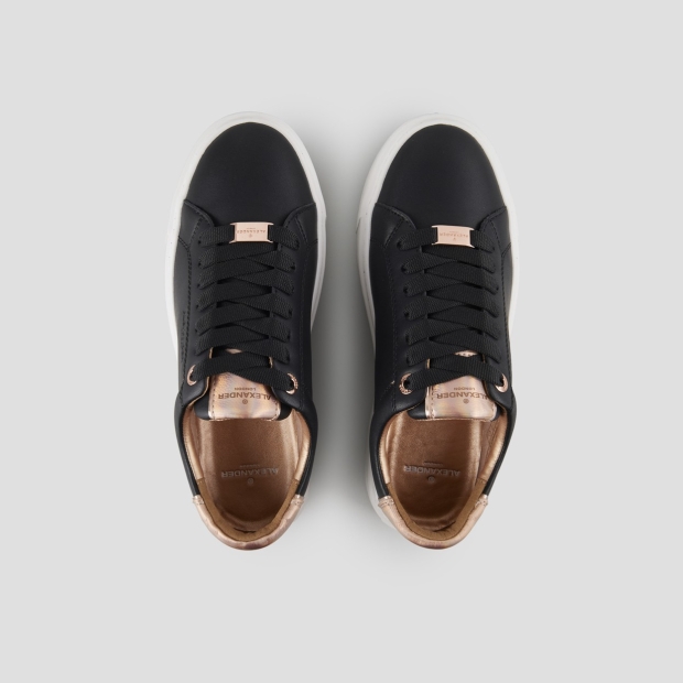 Sneakers Alexander Smith london high woman in black smooth leather and copper laminated heel - 5