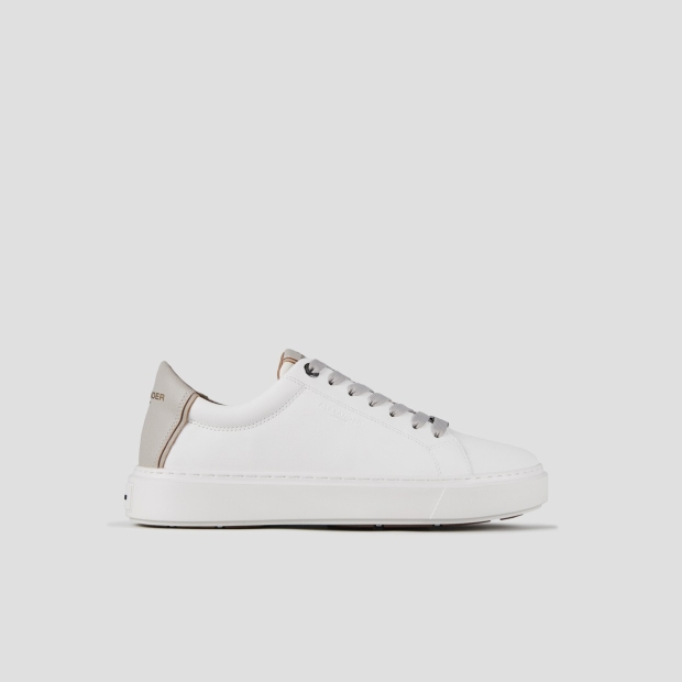 Sneakers Alexander Smith london man in white palmellato leather and light grey heel - 1