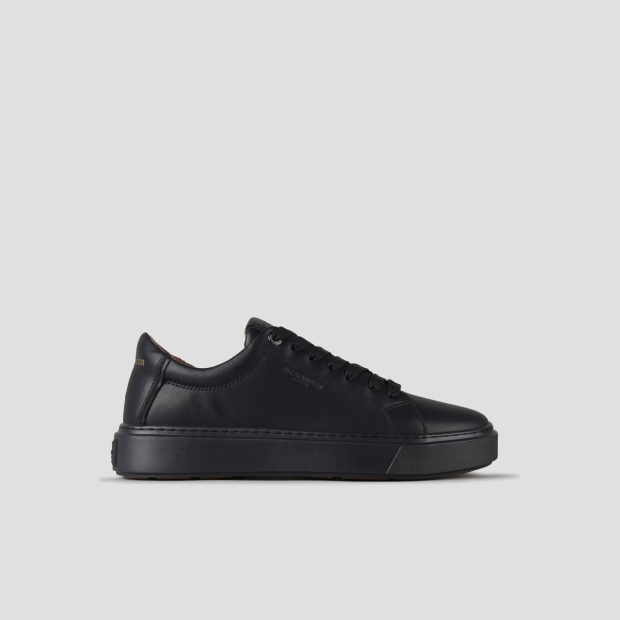 Sneakers Alexander Smith london man in smooth black leather and black sole - 1