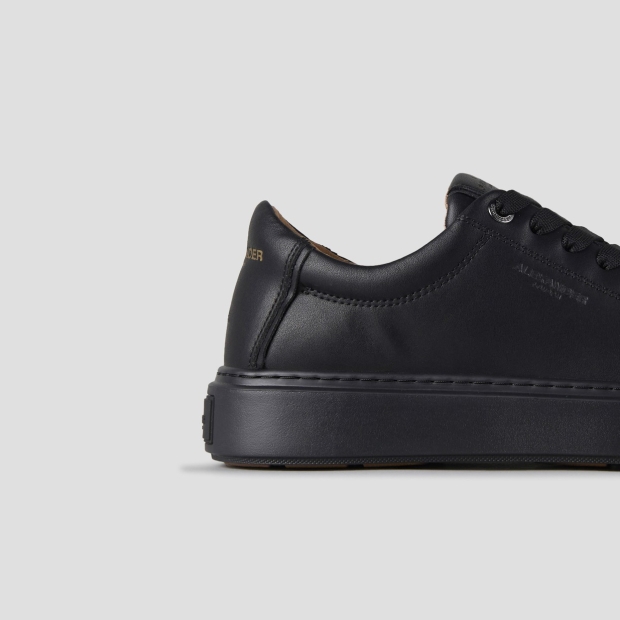 Sneakers Alexander Smith london man in smooth black leather and black sole - 2