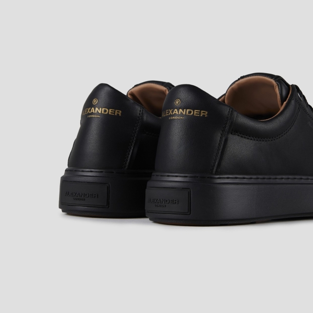 Sneakers Alexander Smith london man in smooth black leather and black sole - 4