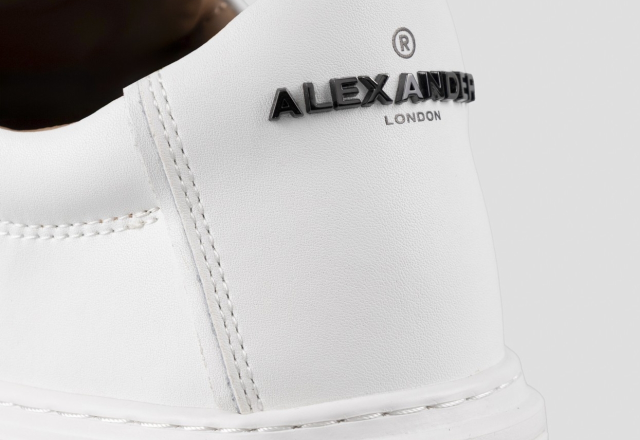 Sneakers Alexander Smith london man in white leather and metallic logo - 1