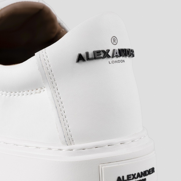 Sneakers Alexander Smith london man in white leather and metallic logo - 1