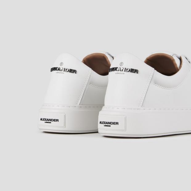 Sneakers Alexander Smith london man in white leather and metallic logo - 5