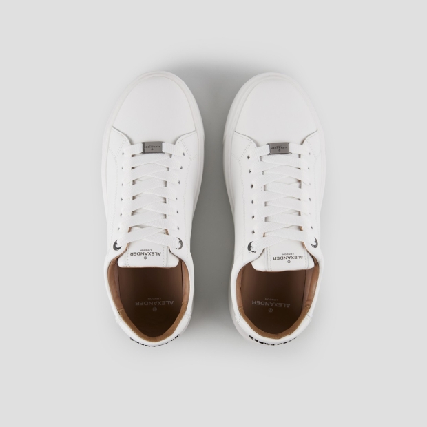 Sneakers Alexander Smith london man in white leather and metallic logo - 6