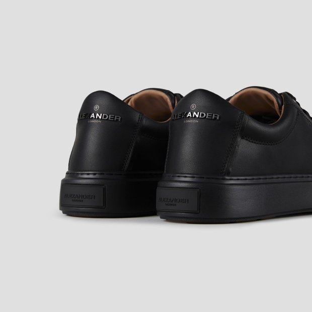 Sneakers Alexander Smith london man in black leather, black sole and metallic logo - 5
